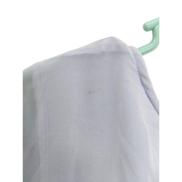 Soft Surroundings Periwinkle Blue Chiffon Ruffle Hem 3/4 Sleeve Tunic Blouse M - Picture 5 of 5